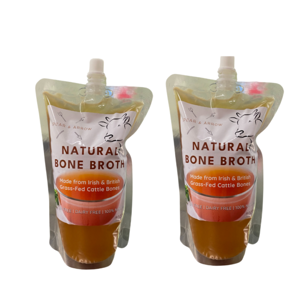 2 x 500ml pouch plain bone broth